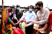 US Ambassador Earl Miller handover assistance to the flood-affected families in Gaibandha